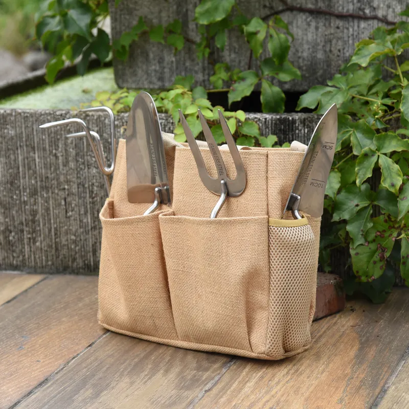 Outdoor Green House Garden Supplies Wheat Straw Handle Trowel Transplanter Cultivator Fork Garden Hand Tool Set