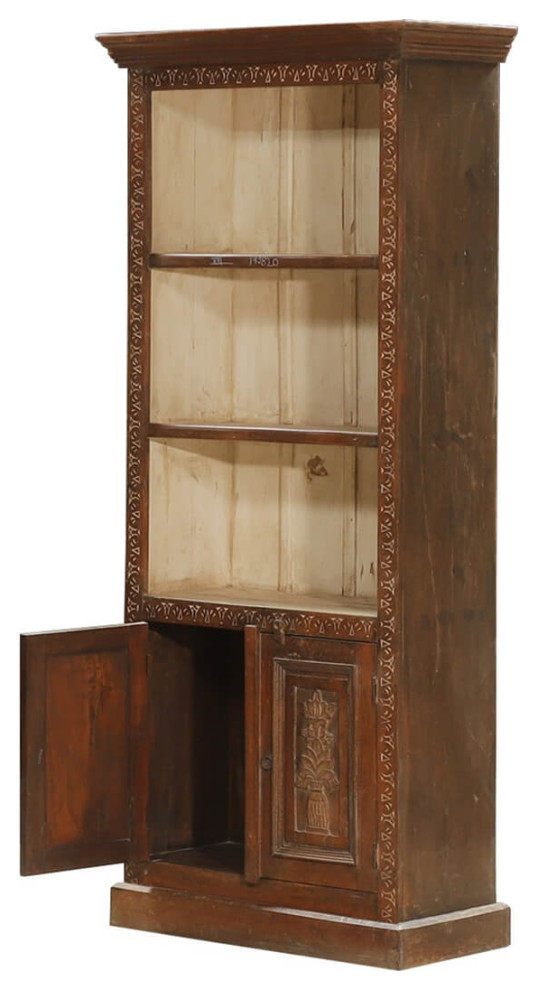 Dorval 18th Century Antique Hand carved 2 Tone Bookcase   Mediterranean   Bookcases   by Sierra Living Concepts Inc  Houzz