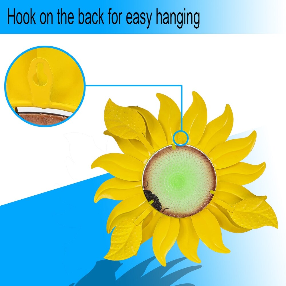 Sunflower Metal and Glass Outdoor Wall Decor