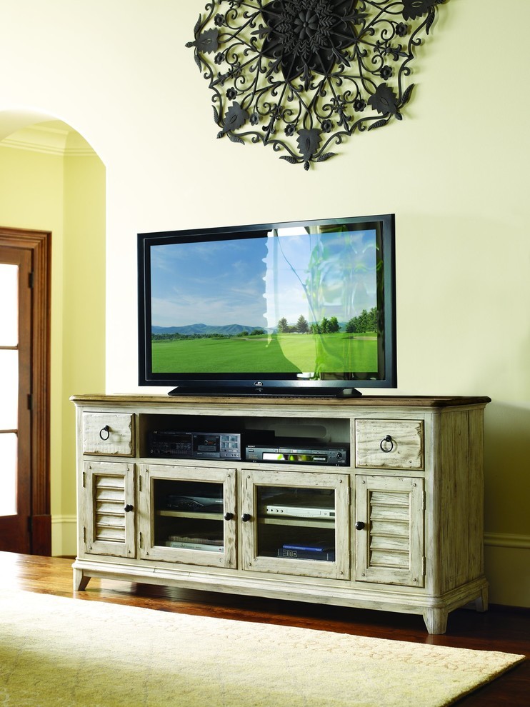 Kincaid Weatherford 66 quotConsole  Cornsilk Finish   Farmhouse   Entertainment Centers And Tv Stands   by Emma Mason  Houzz