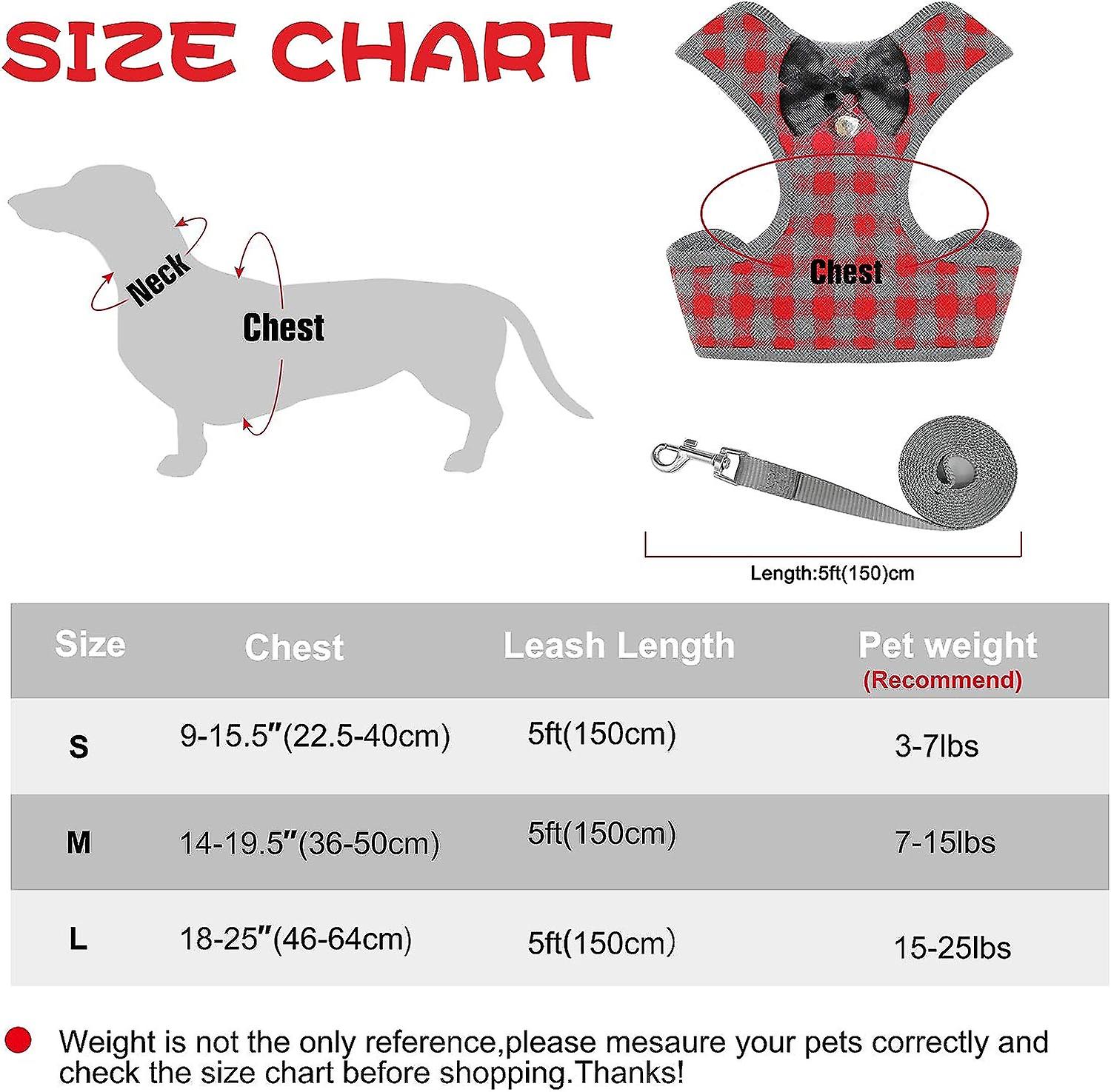 Small Dog Harness And Leash Set - No Pull Pet Harness With Soft Mesh Nylon Vest For Small Dogs And Cats-red