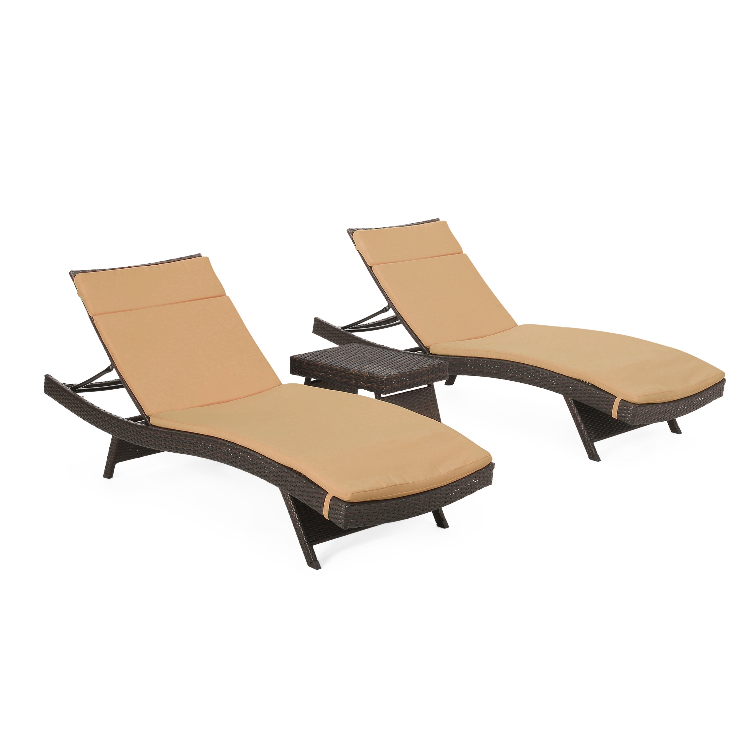 Lakeport Outdoor 3pc Adjustable Chaise Lounge Chair Set