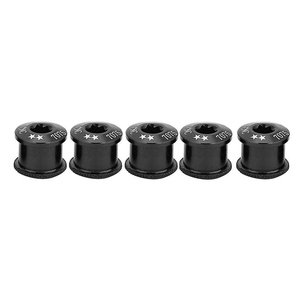 5pcs Bicycle Bike Chainring Screw Chainwheel Bolt For Single Double Triple Speed(black-7mm)