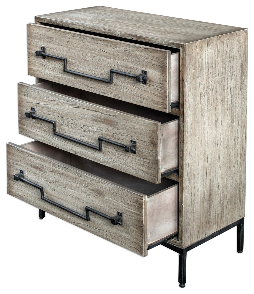 Jory Aged Ivory Accent Chest   Industrial   Accent Chests And Cabinets   by Ownax  Houzz