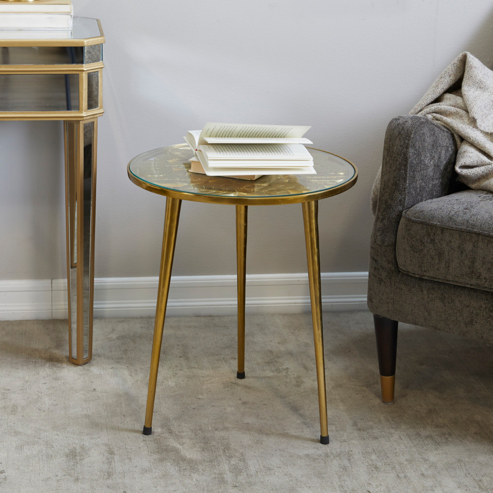 Silver Aluminum Contemporary Accent Table  20 quotx 19 quotx 22 quot562252   Midcentury   Side Tables And End Tables   by Brimfield  ampMay  Houzz