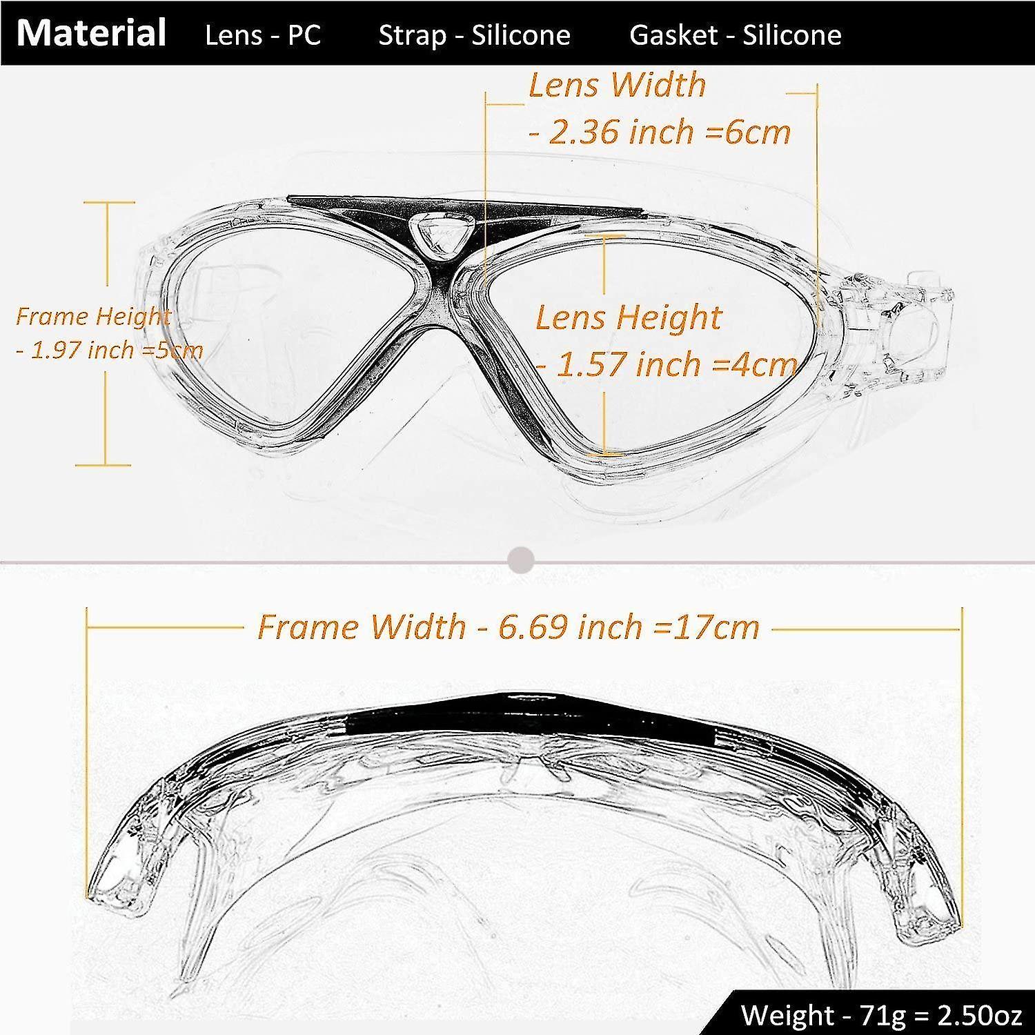 Swimming Goggles，adult Swim Goggles Anti Fog No Leakage Clear Vision Anti Slip Easy To Adjust Comfortable Silicone