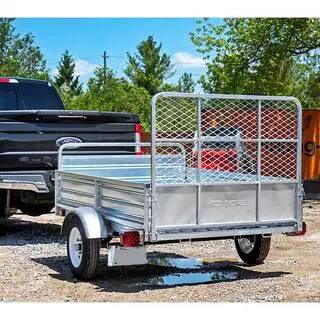 DK2 4.5 ft. x 7.5 ft. Single Axle Galvanized Utility Trailer Kit with Drive-Up Gate MMT5X7G-DUG