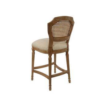 Boraam Wilbrandt 39 in. Product Height Weathered Brushed High Back Wood Bar Stool 18121