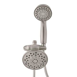 Glacier Bay 6-spray 5.51 in. Dual Shower Head and Handheld Shower Head in Brushed Nickel HD58302-0504