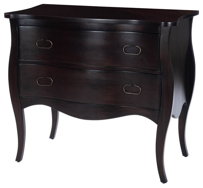 Beaumont Lane Mastercrafted 2 Drawer Chest in Dark Brown   Transitional   Accent Chests And Cabinets   by Homesquare  Houzz