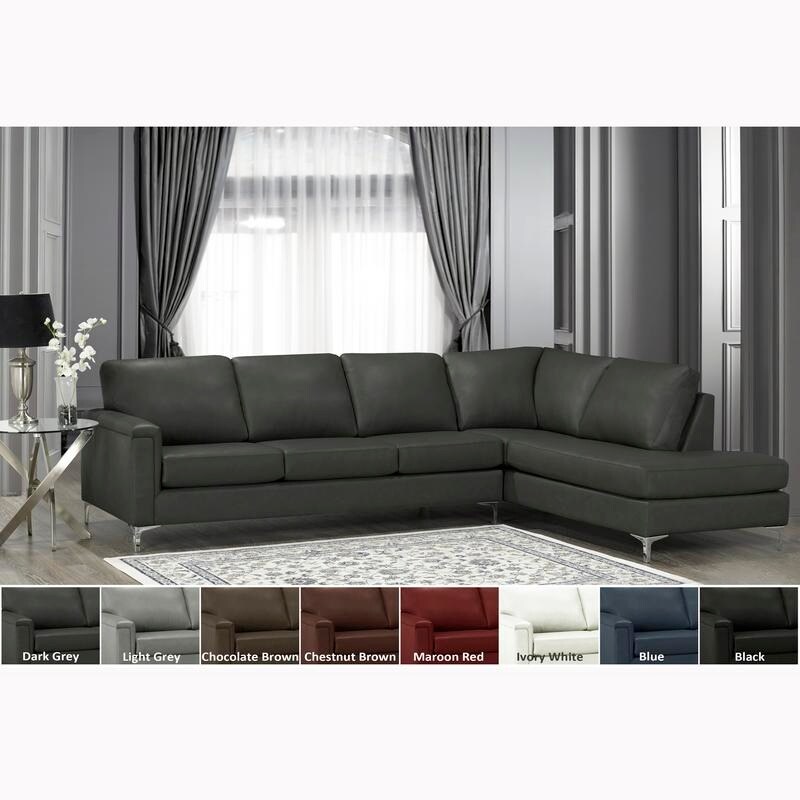 Malibu L shaped Top grain Leather Sectional Sofa   122.5 x 85 x 36.5 x 35