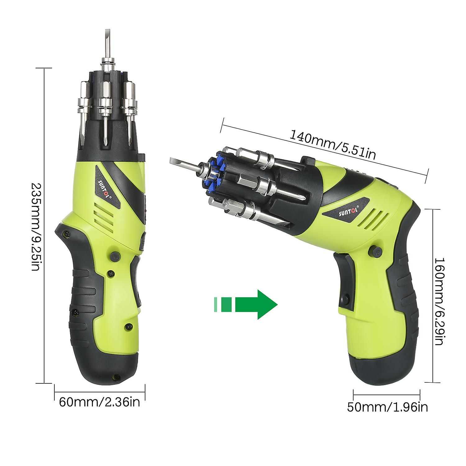 12-piece 3.6v Rechargeable Cordless Screwdriver Kit 1/4 Inch Drive 6n.m Power Screwdriver Set With Extension Screwdriver Bits Sockets Led Light Two-po