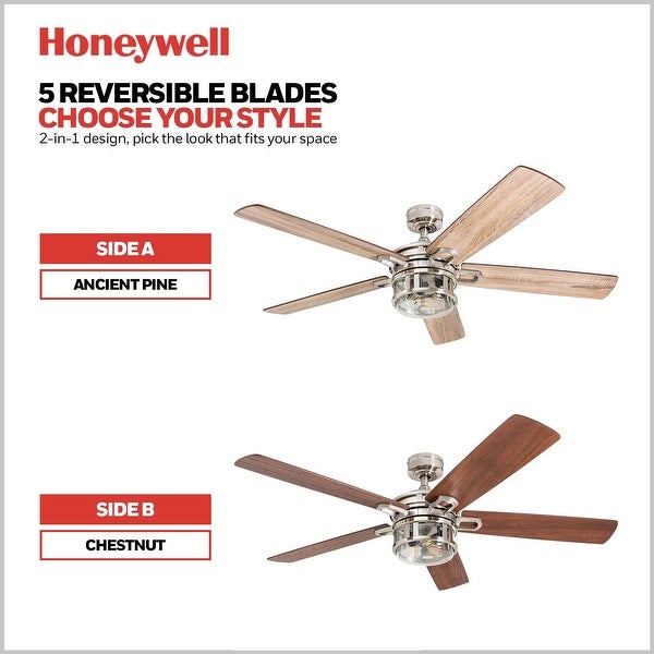 Honeywell Bontera Brushed Nickel LED Craftsman Ceiling Fan Shopping - The Best Deals on Ceiling Fans | 31036788