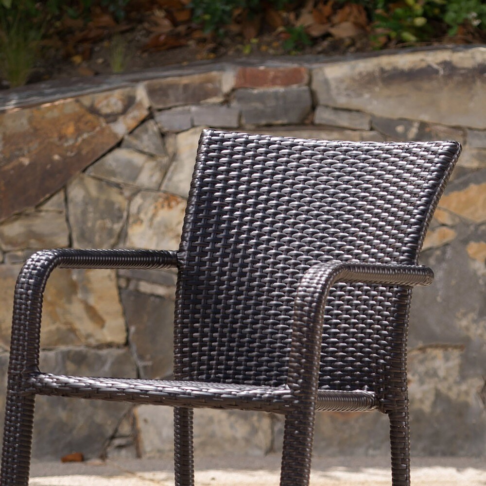 Rutledge Outdoor 5 piece Square Aluminum Wicker Dining Set by Christopher Knight Home