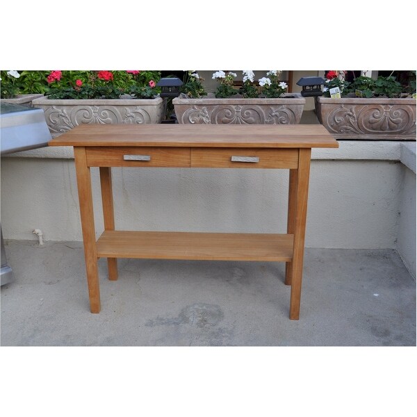 Atlanta Rectangular Serving Table w/ 2 Drawers and 1 Shelf