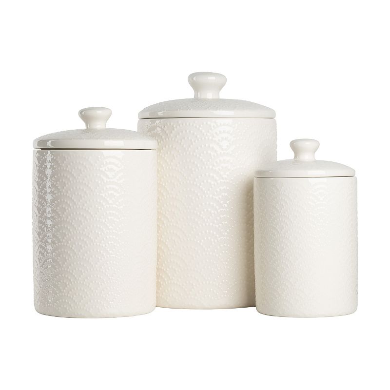 10 Strawberry Street Tide Embossed 3-pc. Ceramic Canister Set