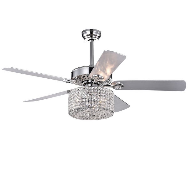 Rexen Chrome 52-Inch 5-blade Lighted Ceiling Fan - 52-inches Diameter Shopping - The Best Deals on Ceiling Fans | 33616023