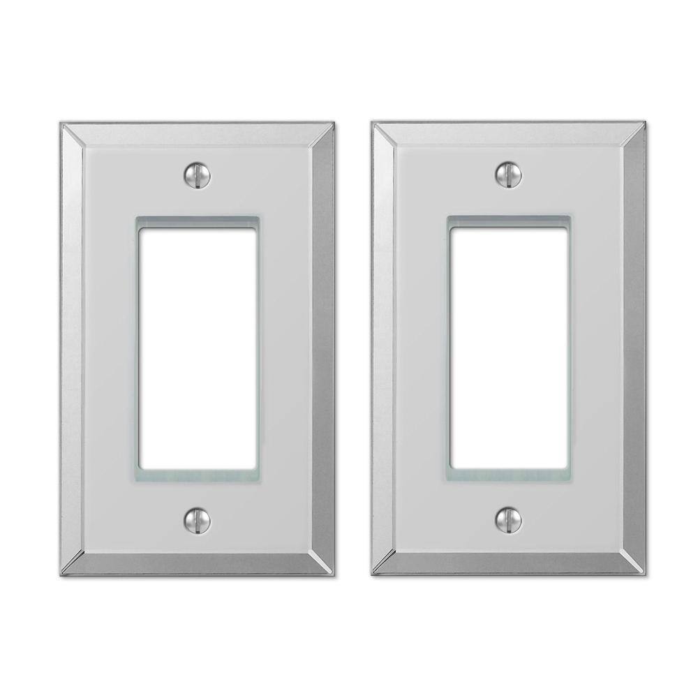 Hampton Bay Acrylic 1 Gang Rocker Acryilic Wall Plate - Polished Mirror (2-Pack) 66RHB-2