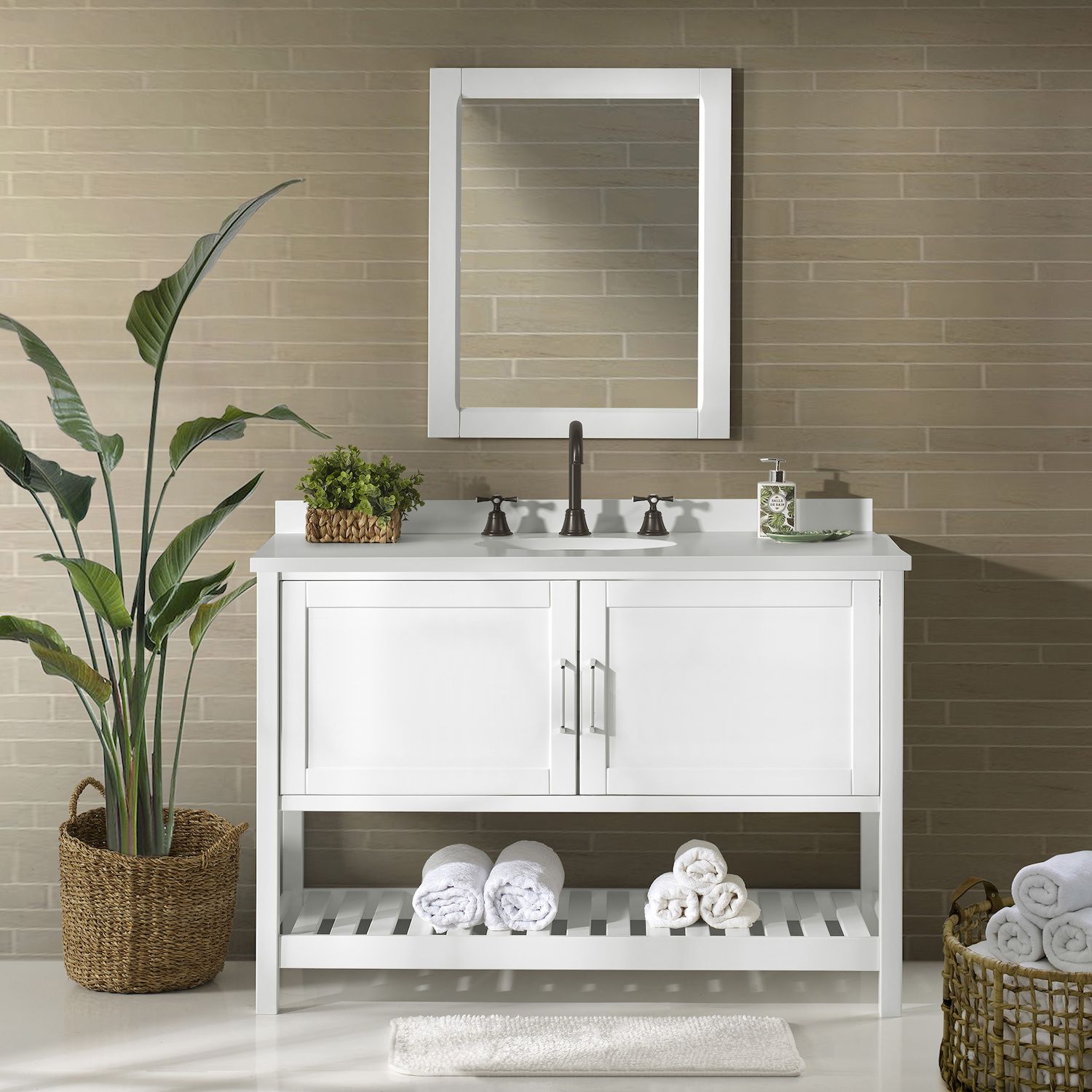 Alaterre Furniture Bennet White Vanity Cabinet