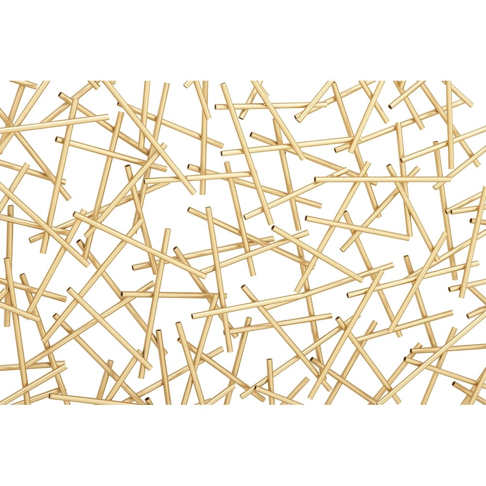 Gold Metal Overlapping Lines Geometric Wall Decor   40 x 2 x 40