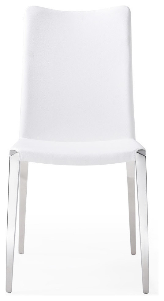 Jordan Dining Chair   White / Polished Stainless   Contemporary   Dining Chairs   by Zuri Furniture  Houzz