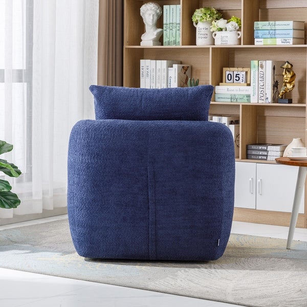 Modern Upholstered Living Room Swivel Club Chair with Pillow