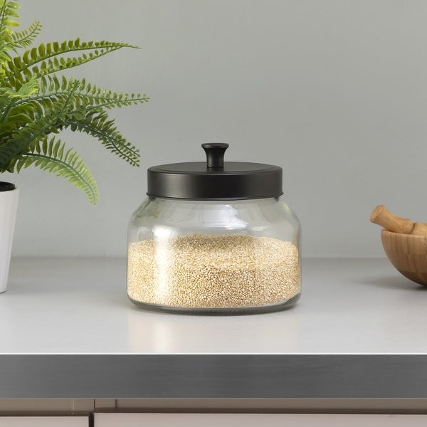 1.5 Lt Glass Jar with Black Top