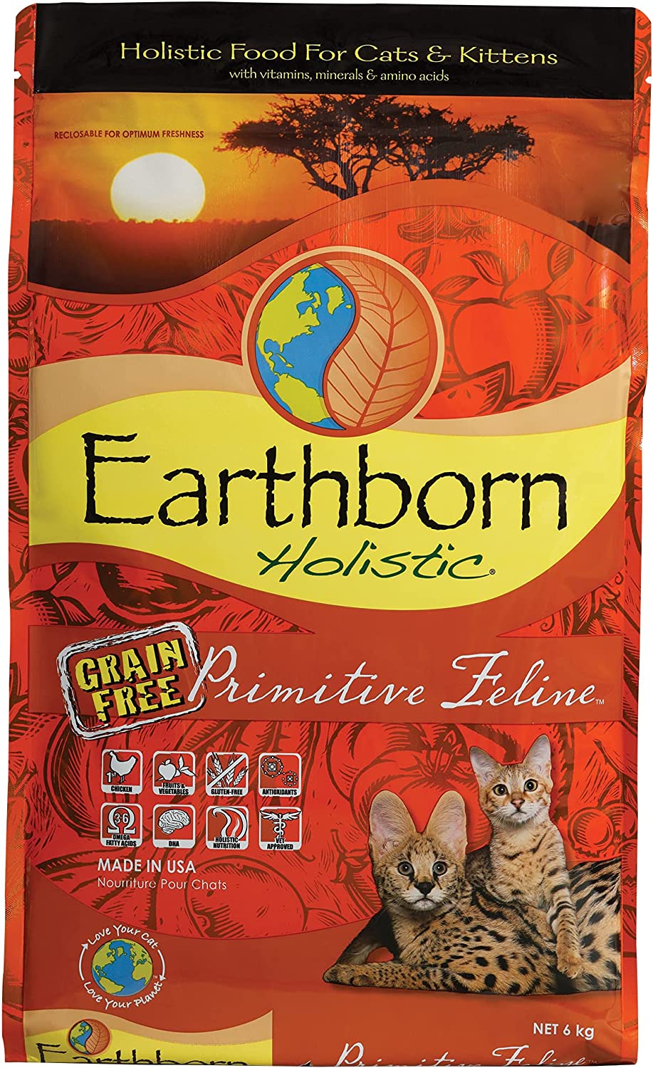 Earthborn Holistic Primitive Feline Grain Free Natural Cat Food 14 Pound (Pack of 1)