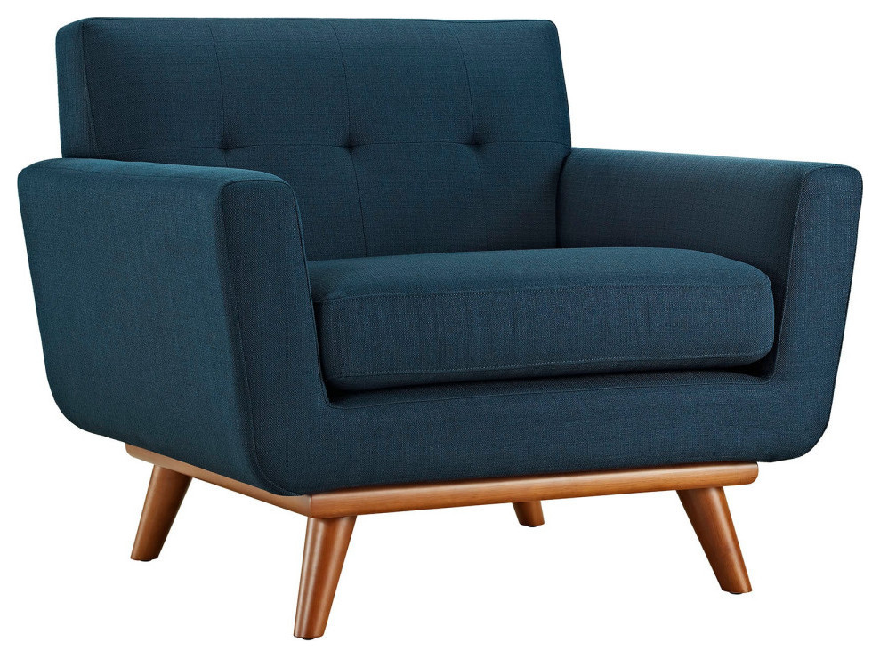 Giselle Azure 2 Piece Armchair and Ottoman   Midcentury   Armchairs And Accent Chairs   by V.S.D Furniture  Houzz