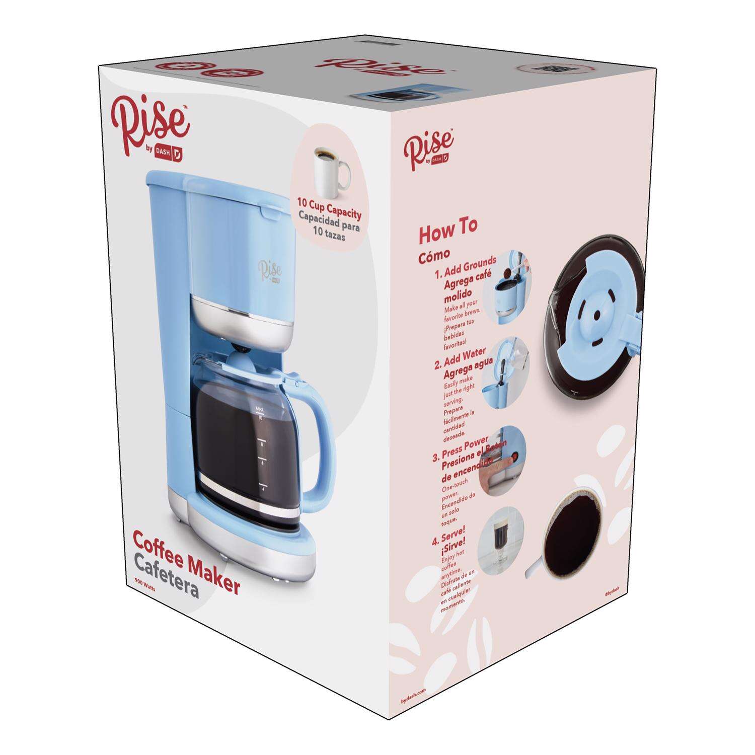 Rise by Dash 10 cups Blue Coffee Maker