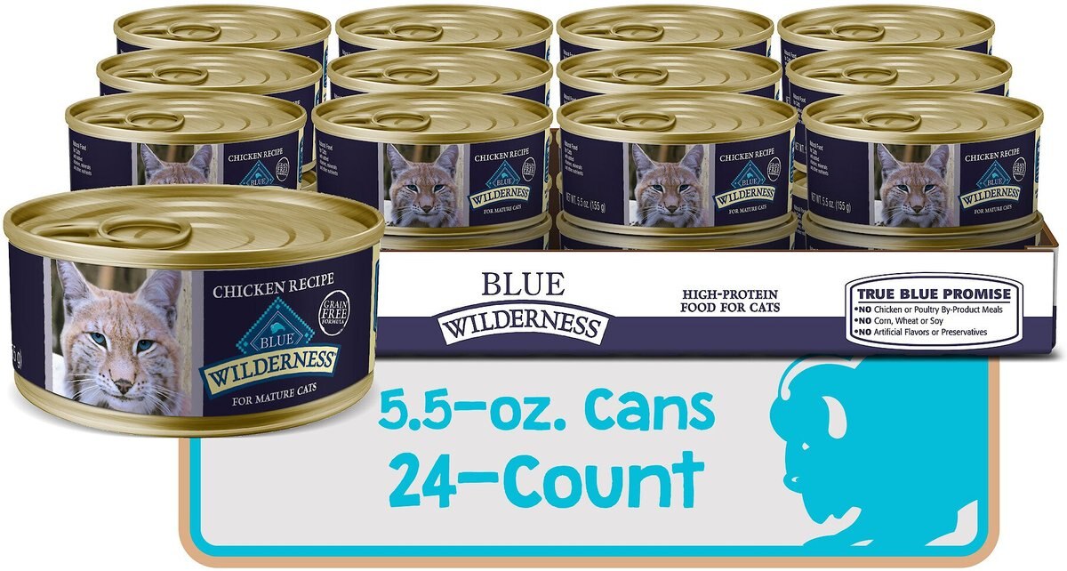 Blue Buffalo Wilderness Mature Chicken Recipe Grain-Free Canned Cat Food