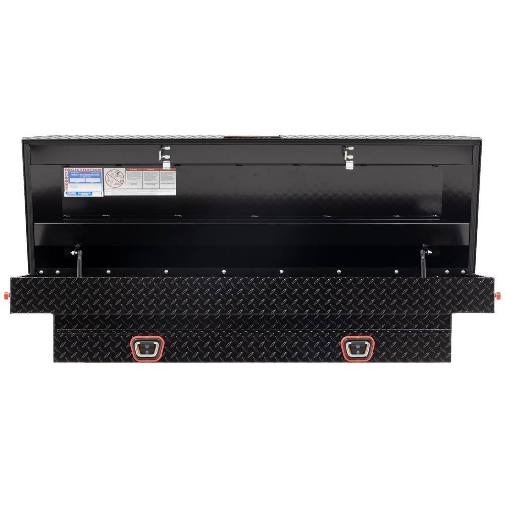 Weather Guard 62.5 in. Gloss Black Aluminum Compact Truck Tool Box 154-5-03