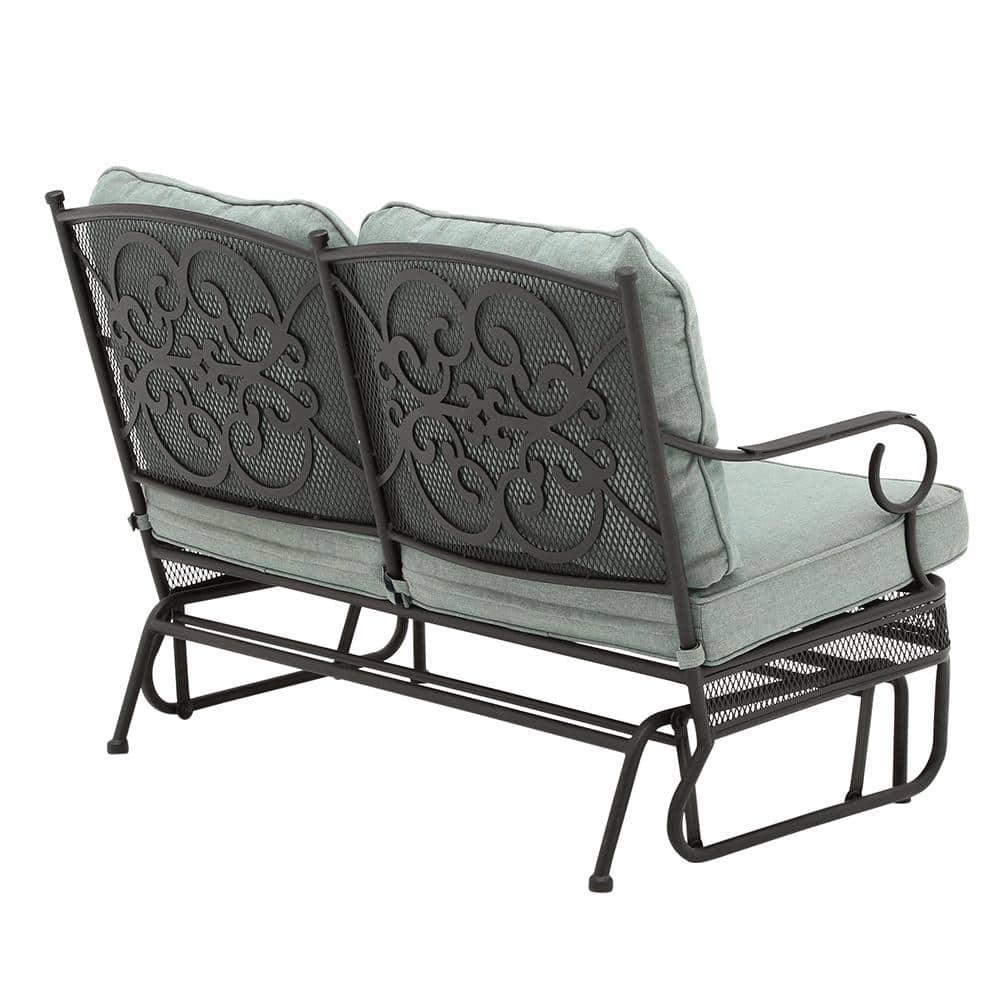 Hampton Bay Amelia Springs Outdoor Glider with Spa Cushions