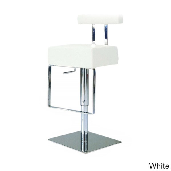 Somette Vinyl Upholstered Brushed Stainless Steel Adjustable-height Swivel Stool