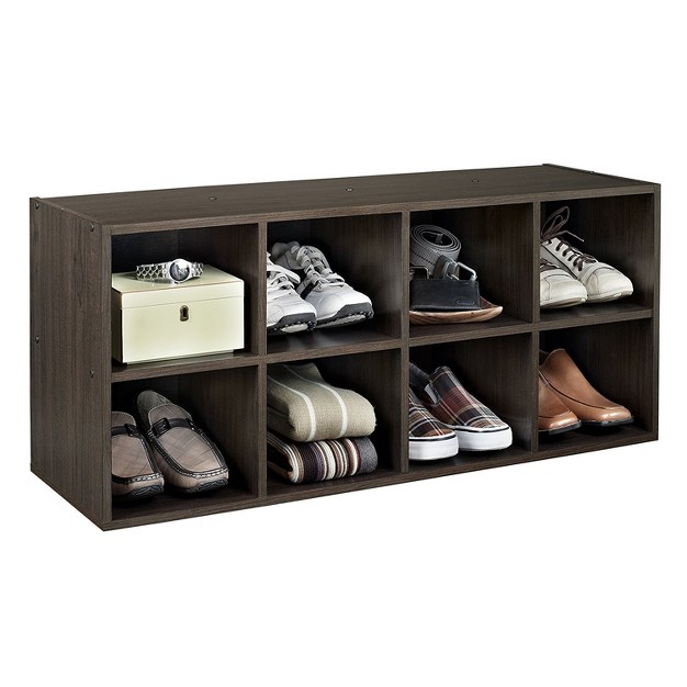 Closetmaid 5081 Stylish Closet Shoe Organizing Storage Station For Up To 16 Pairs Of Shoes In Espresso With Hardware