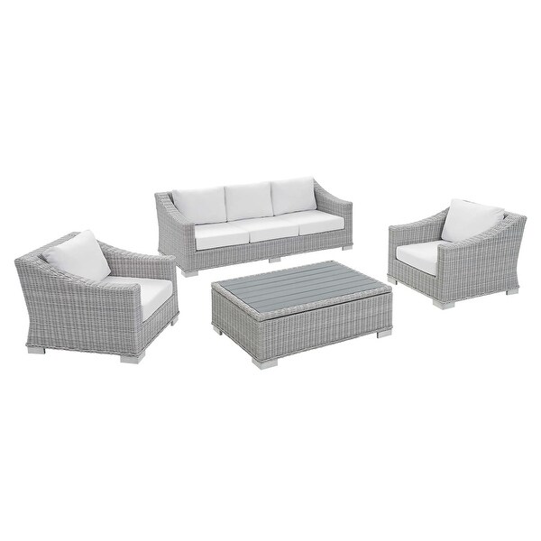 Conway Sunbrella® Outdoor Patio Wicker Rattan 4Piece Furniture Set