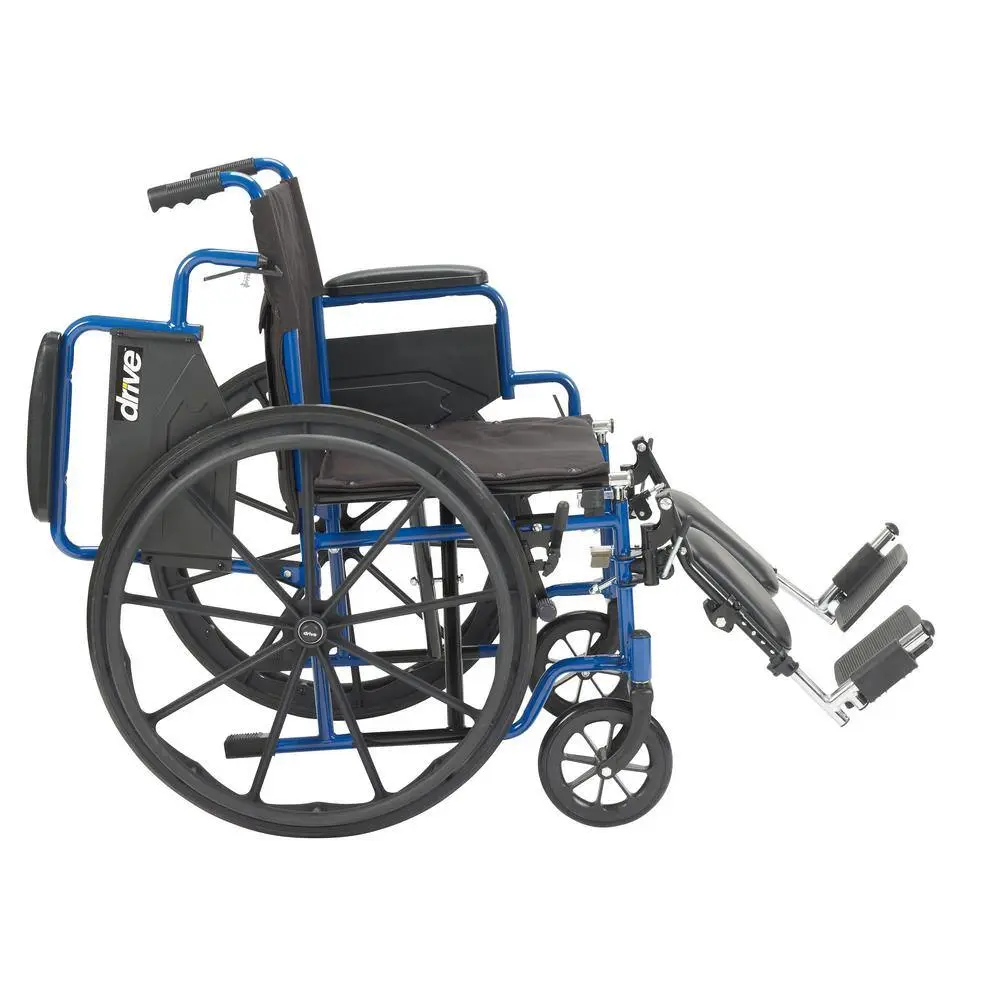 Drive Medical 18 in. Blue Streak Wheelchair with Flip Back Desk Arms and Elevating Leg Rests