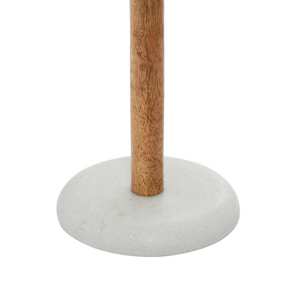 White Marble Traditional Paper Towel Holder - 6 x 6 x 15