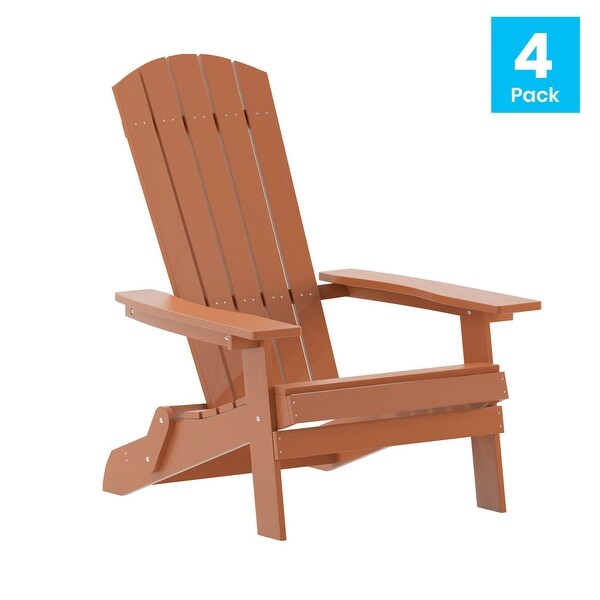 Polyresin Folding Adirondack Indoor/Outdoor Patio Chair (Set of 4)