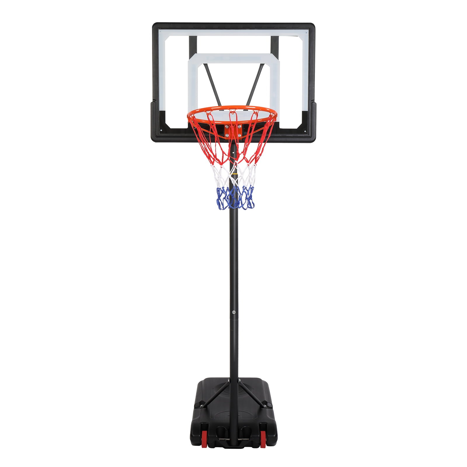 Ktaxon 5.2-6.9 ft Height Adjustable Basketball Hoop Stand， Portable Basketball Goal System， with Wheels and PVC Backboard， for Kids Teen Indoor/Outdoor Playing， Boys Girls Exercise Game Toys