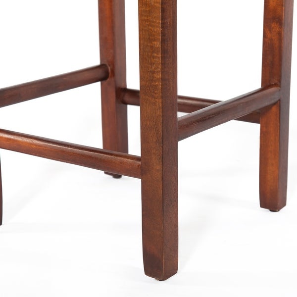 Brown Mango Wood Barstool with Rope Weaved Seat