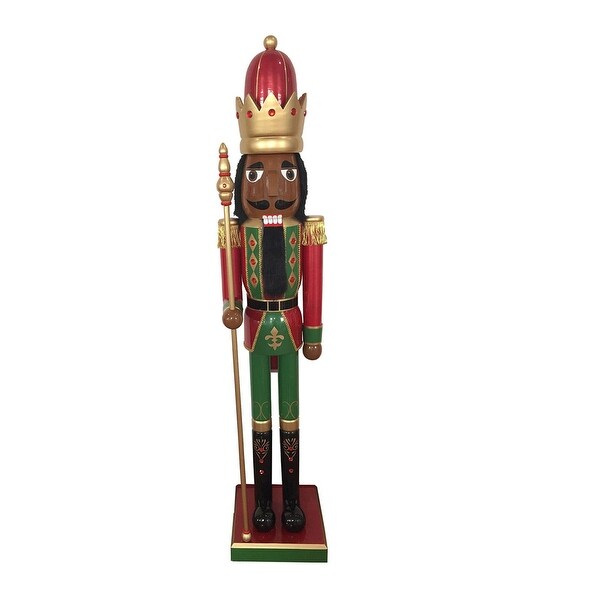 Commercial African American Jeweled Christmas Nutcracker Scepter 5'