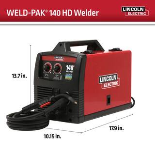 Lincoln Electric Weld-Pak 140 Amp MIG and Flux-Core Wire Feed Welder 115V Aluminum Welder with Spool Gun sold separately K2514-1