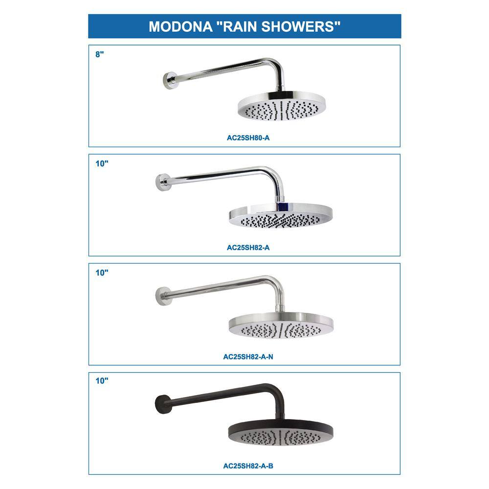 MODONA 1-Spray 10 in. Single Wall Mount Waterfall Fixed Rain Shower Head in Rubbed Bronze AC25SH82-A-B