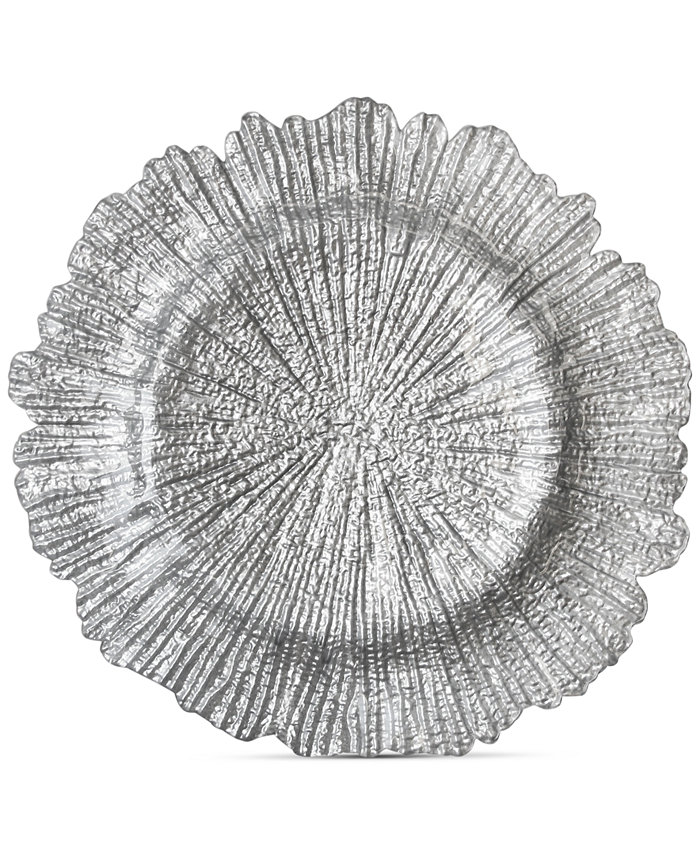 American Atelier Jay Import Glass Silver-Tone Reef Charger Plate