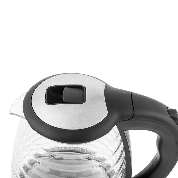 1.8L Stainless Steel Electric Kettle， Borosilicate Glass Kettle