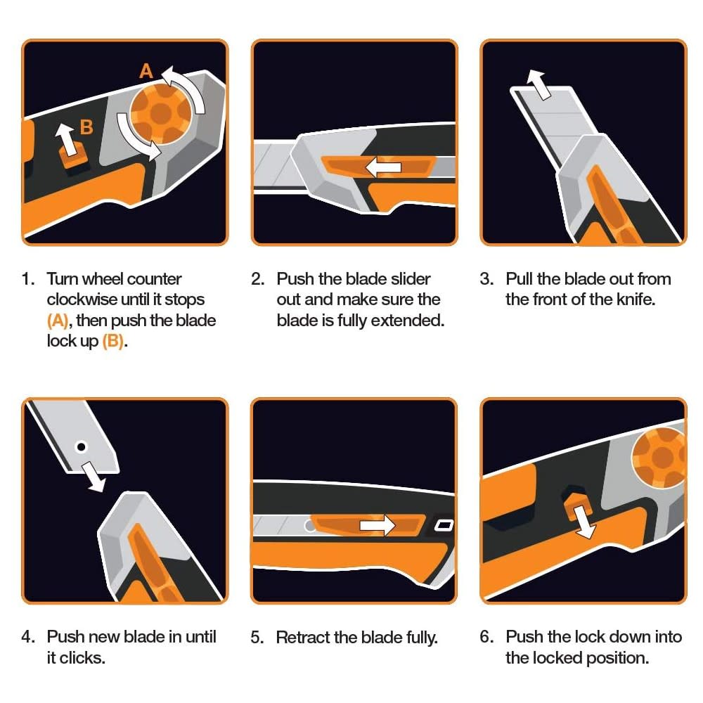 Fiskars Pro Utility Knife 25 mm Retractable Snap Off