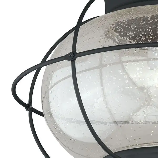 Chatham Coastal Black Semi-Flush Mount Ceiling Light - 13-in W x 12-in H x 13-in D