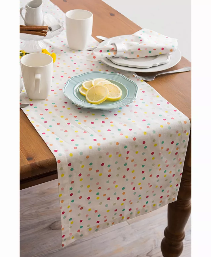 Design Imports Multi Polka Dots Print Table Runner 14 X 108