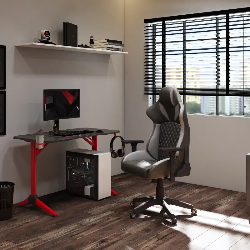 Nightshade Black and Gray Gaming Chair